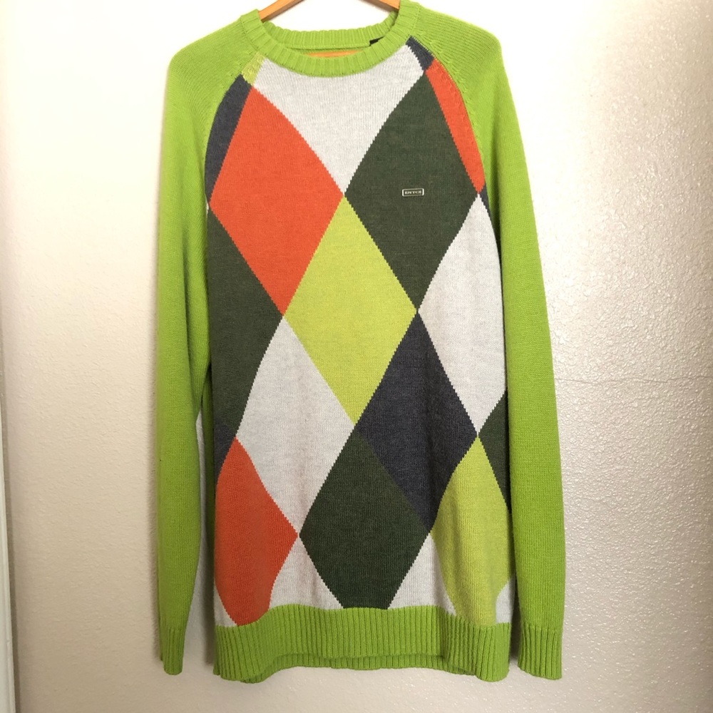 VINTAGE ENYCE Retro Sean Diddy Combs Hip Hop Argyle Sweater